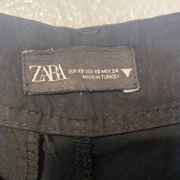 Zara Classic Black Wide Leg Trouser Dress Pants Size XS - Picture 2 of 7